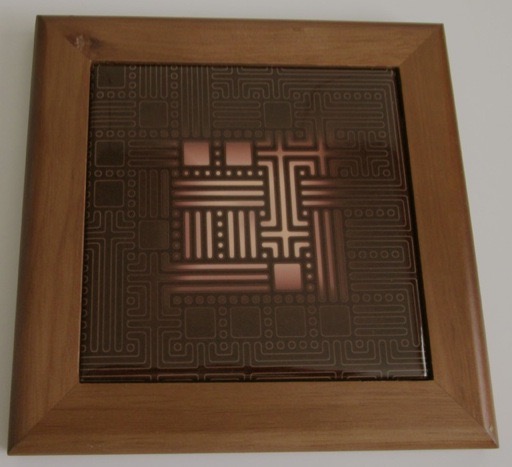 A test print of our brown maze tile as a trivet. Gingezel at Zazzle.